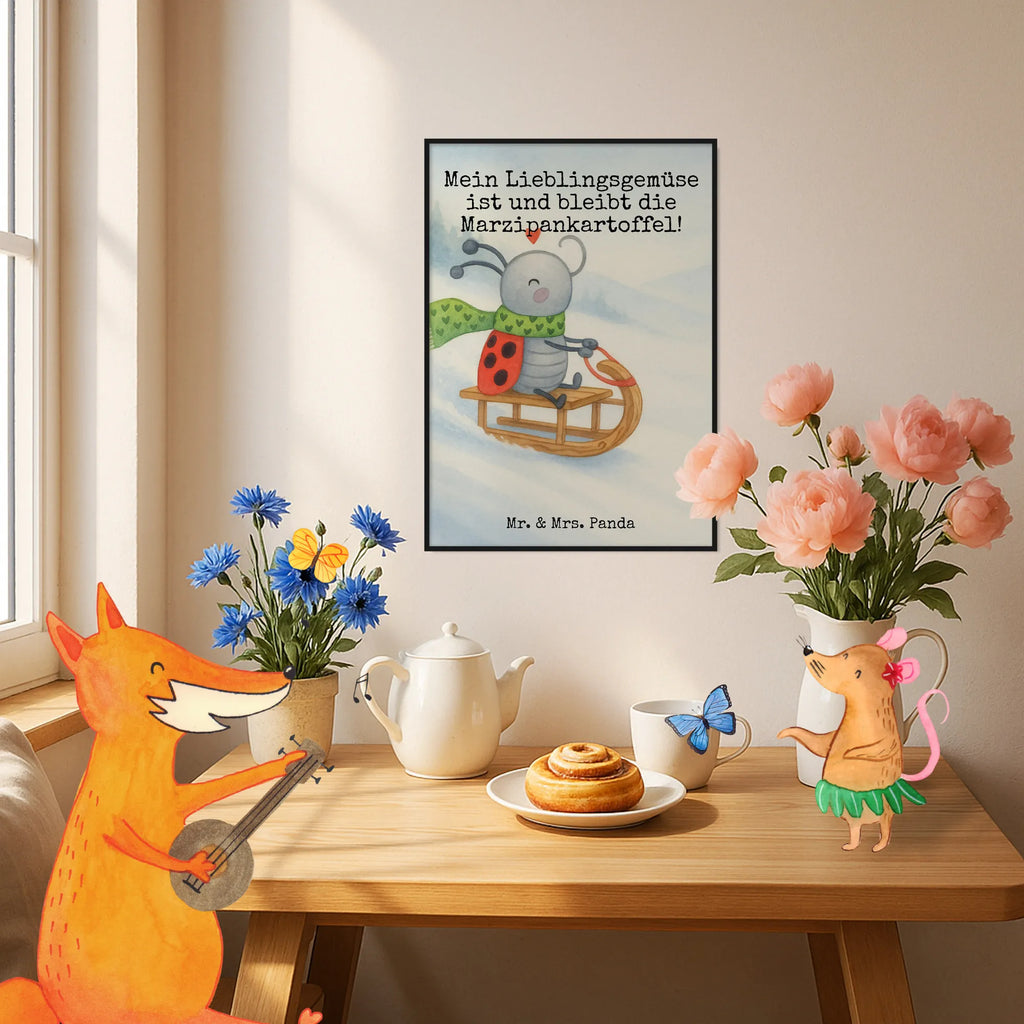 Poster Smörle Rodeln Design Designposter, Mr. & Mrs. Panda Poster, Poster, Wanddeko Bild, Raumdekoration, Kunstdruck, Wandposter, Kinderposter, Handgemaltes Poster, Wanddekoration, Wanddeko, Posterdruck, Bild, Küchenposter, Winter, Weihnachten, Weihnachtsdeko, Nikolaus, Advent, Heiligabend, Wintermotiv, Marzipan, Smörle, Schlittenfahren