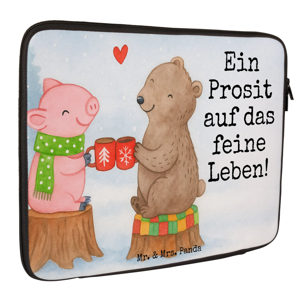 Torba na laptop Ciepły prosiaczek Impreza Design Zima, Boże Narodzenie, dekoracje świąteczne, Mikołaj, Adwent, Wigilia, zimowy motyw