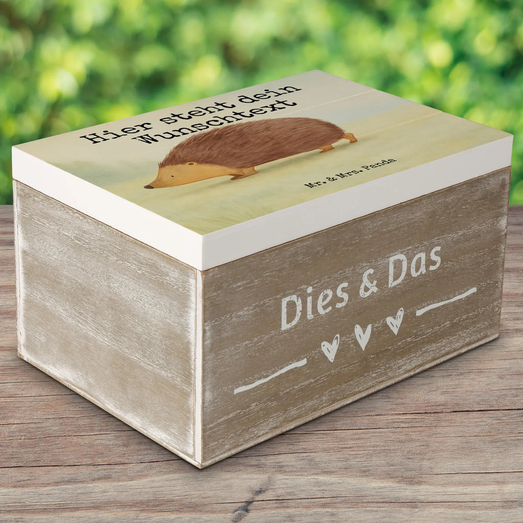 Personalizowane drewniane pudełko jeż serca Design Motywy zwierzęce, dobra energia, zabawne powiedzonka, zwierzęta