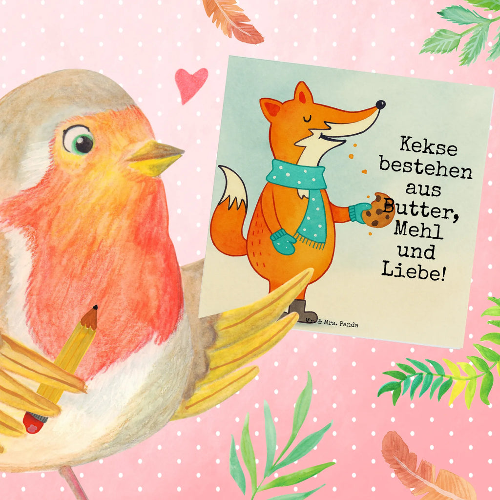 Deluxe Karte Fuchs Keks Design Klappkarte, Hochzeitskarte, Hochwertige Klappkarte, Geburtstagskarte, Einladungskarte, Karte, Glückwunschkarte, Hochwertige Grußkarte, Grußkarte, Fuchs, Winter, Küche Deko, Weihnachtszeit, Backen Spruch, Plätzchen, Kekse, Liebe, Füchse