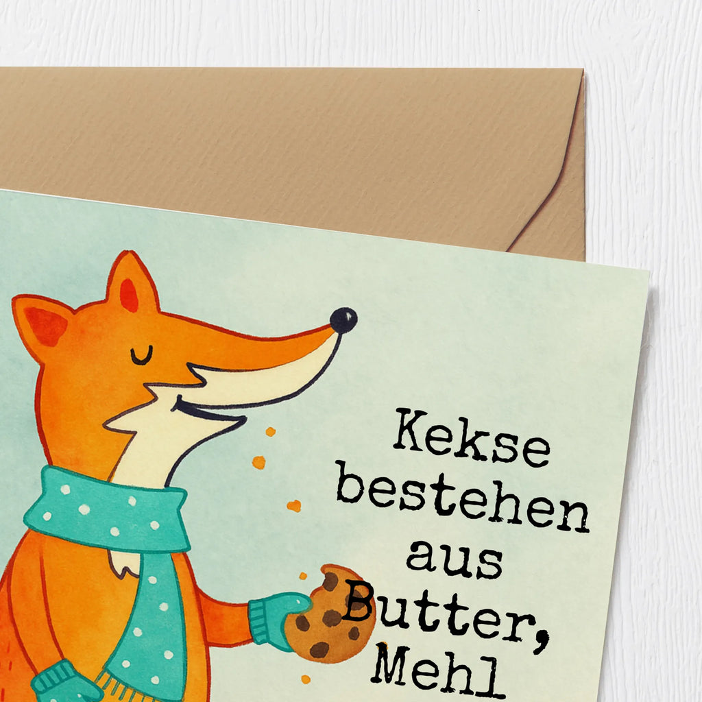 Deluxe Karte Fuchs Keks Design Klappkarte, Hochzeitskarte, Hochwertige Klappkarte, Geburtstagskarte, Einladungskarte, Karte, Glückwunschkarte, Hochwertige Grußkarte, Grußkarte, Fuchs, Winter, Küche Deko, Weihnachtszeit, Backen Spruch, Plätzchen, Kekse, Liebe, Füchse