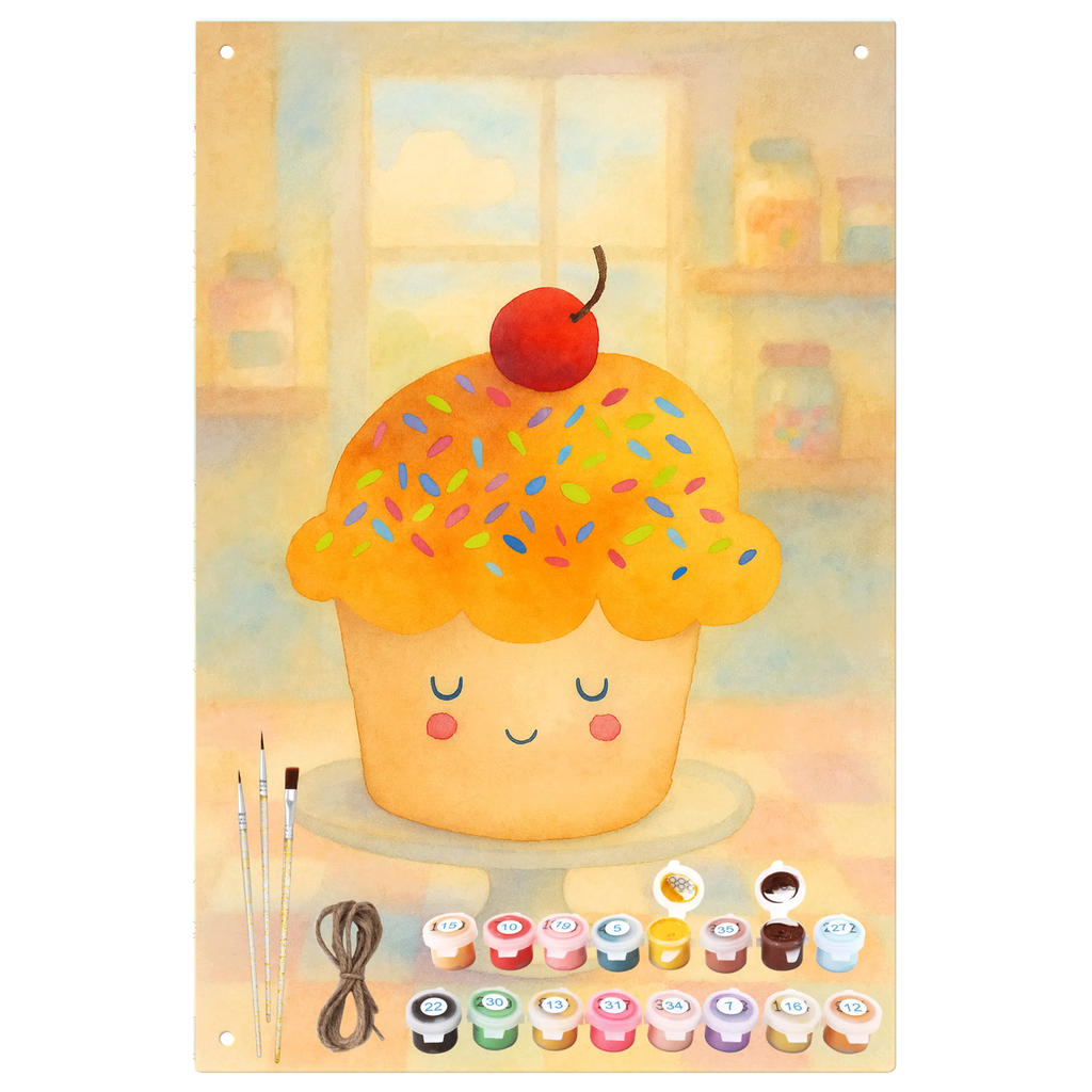 Metalowy szyld do malowania po numerach Babeczka Design Motywy zwierzęce, dobra energia, zabawne powiedzonka, zwierzęta