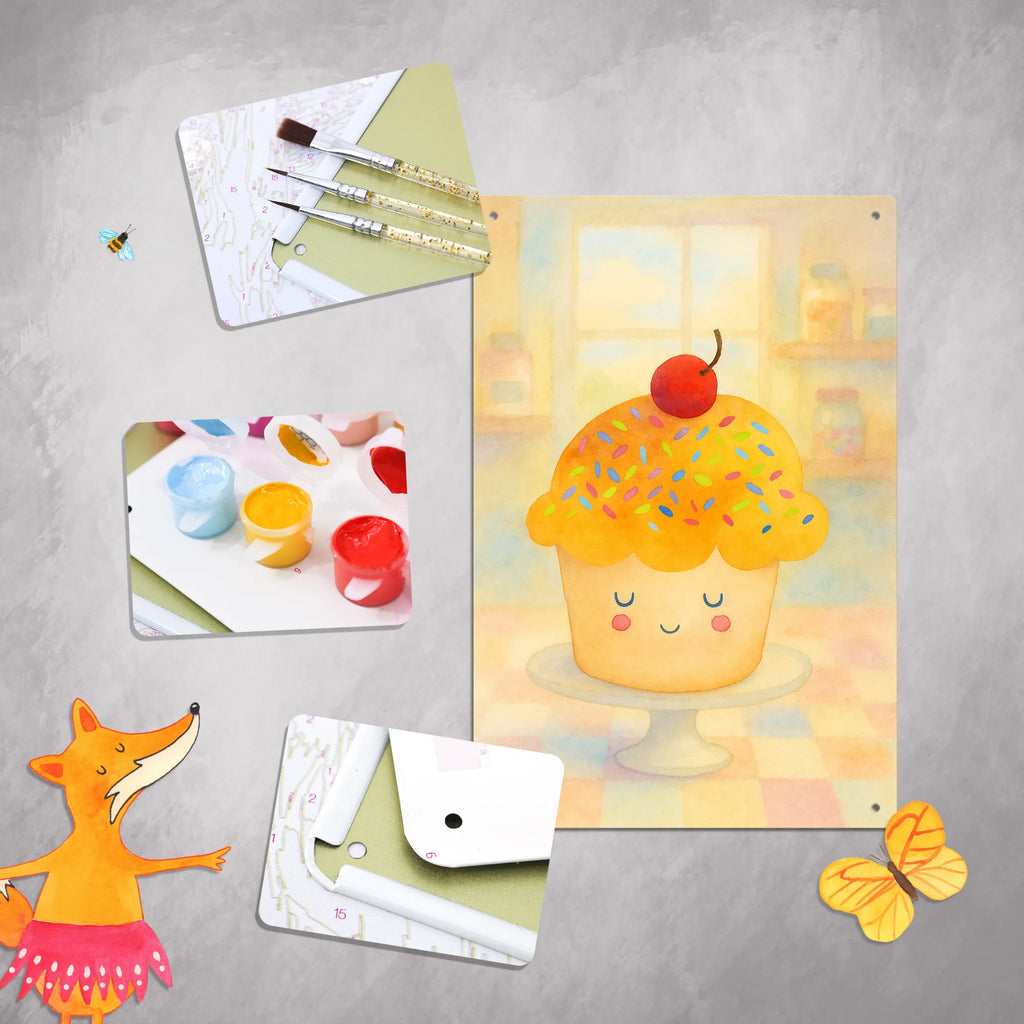 Metalowy szyld do malowania po numerach Babeczka Design Motywy zwierzęce, dobra energia, zabawne powiedzonka, zwierzęta