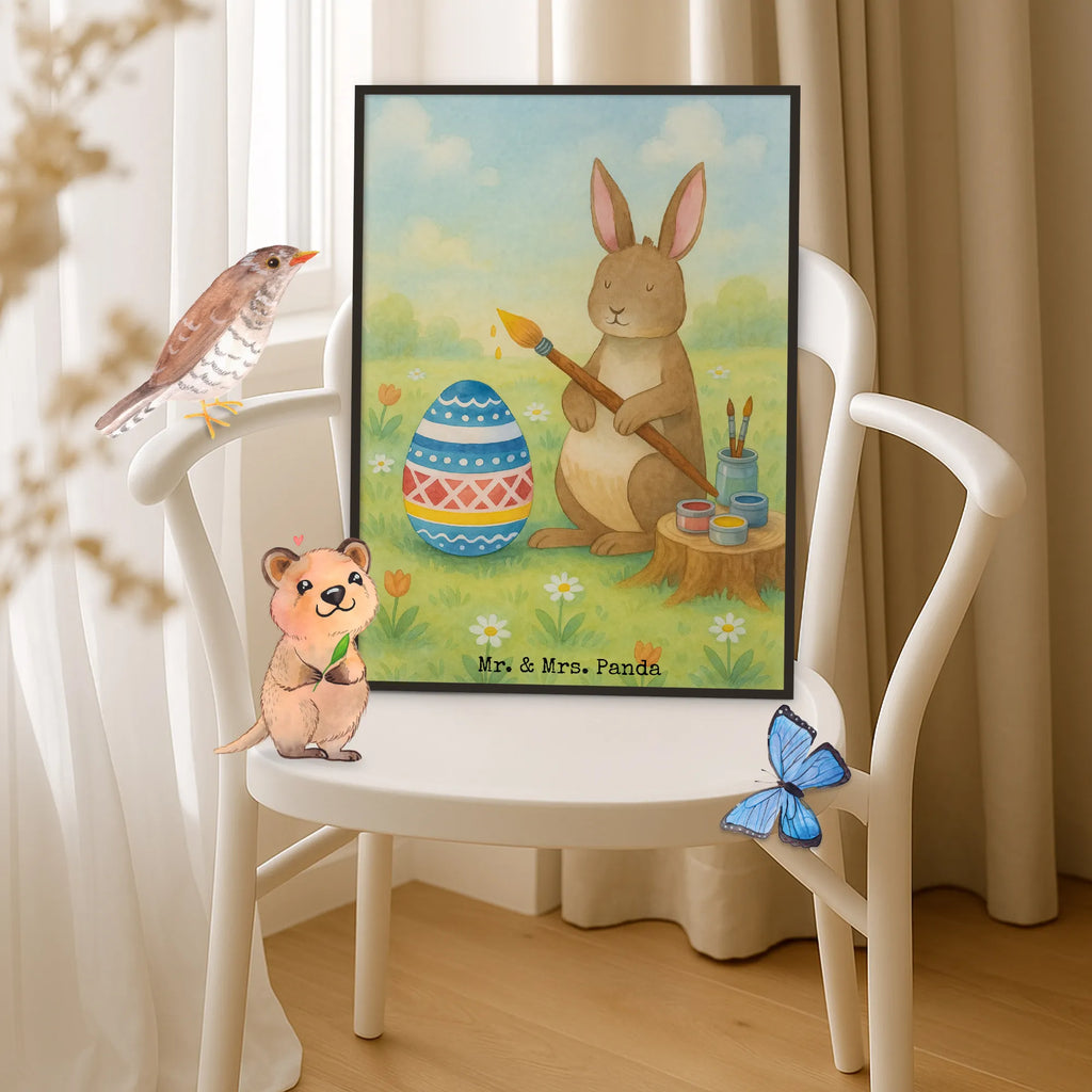 Poster Hase Eier Malen Design Poster, Wanddeko Bild, Posterdruck, Designposter, Handgemaltes Poster, Wanddekoration, Kunstdruck, Kinderposter, Wanddeko, Wandposter, Raumdekoration, Bild, Mr. & Mrs. Panda Poster, Küchenposter, Ostern, Osterhase, Ostergeschenke, Osternest, Osterdeko, Geschenke zu Ostern, Ostern Geschenk, Ostergeschenke Kinder, Ostern Kinder, bemalte Ostereier, Kaninchen, Eiermalen, Ostergrüße, Osterei, Frohe Ostern, Hase, Osterblume