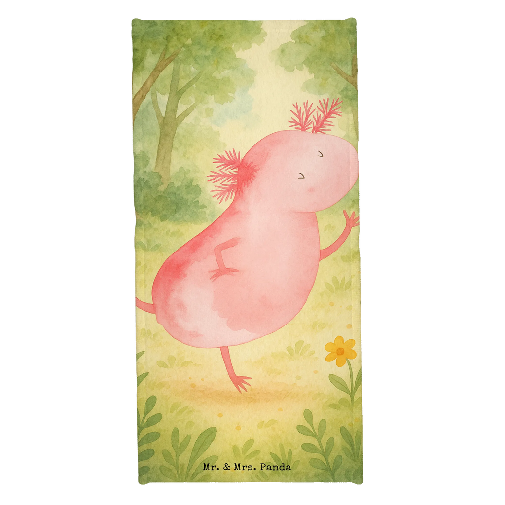 Badehandtuch Axolotl Tanzen Design Duschtuch, Badetuch, Strandtuch, Saunatuch, Kinder Handtuch, Axolotl, Molch, Axolot, Schwanzlurch, Lurch, Lurche, Dachschaden, Sterne, verrückt, Freundin, beste Freundin