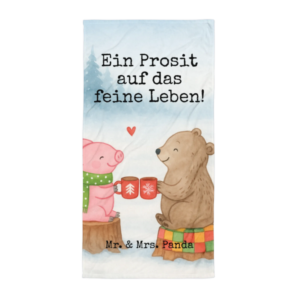 XL bath towel Glowing Pig Bash Design XL bath towel, luxury bath sheet, oversized towel, extra large swim towel, large beach towel, spa towel, Winter, Christmas, Christmas time, snow