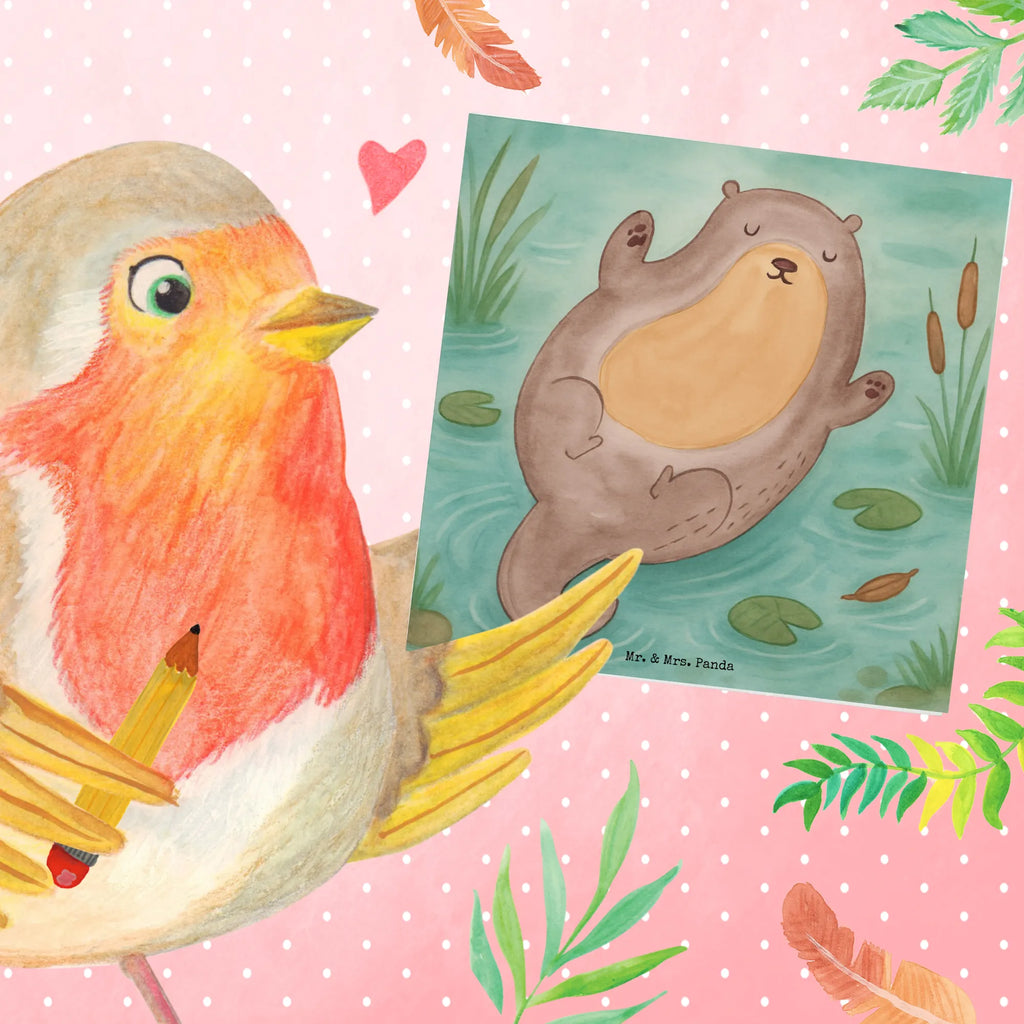 Deluxe Card otter Embrace Design otter, marten, sea otter, European otter, water mammal, aquatic animal, baby otter, predator, water, otter gifts, animal lover, gift ideas for animal lovers, animal, mammal, water animal, gifts for people in love, Otter Sea Otter Lake Otter