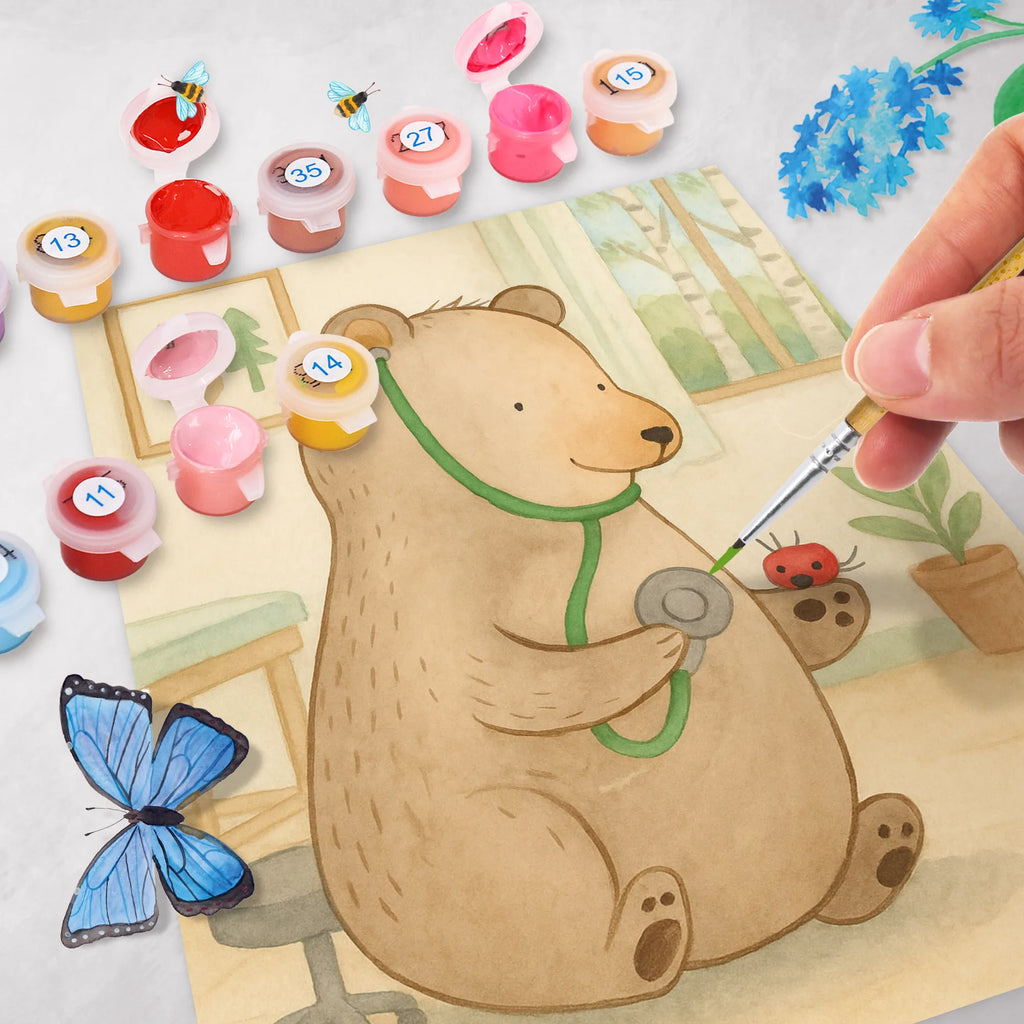 Paint by Numbers bear Physician Design Künstler, Kreativität, Malen, Baseln, Kunstwerk, Malen nach Zahlen, Bastelidee, Ausmalbild, DIY, Bär, Teddy, Teddybär, Arzt, Ärztin, Professorin, Doktor, Doktorin, Professor