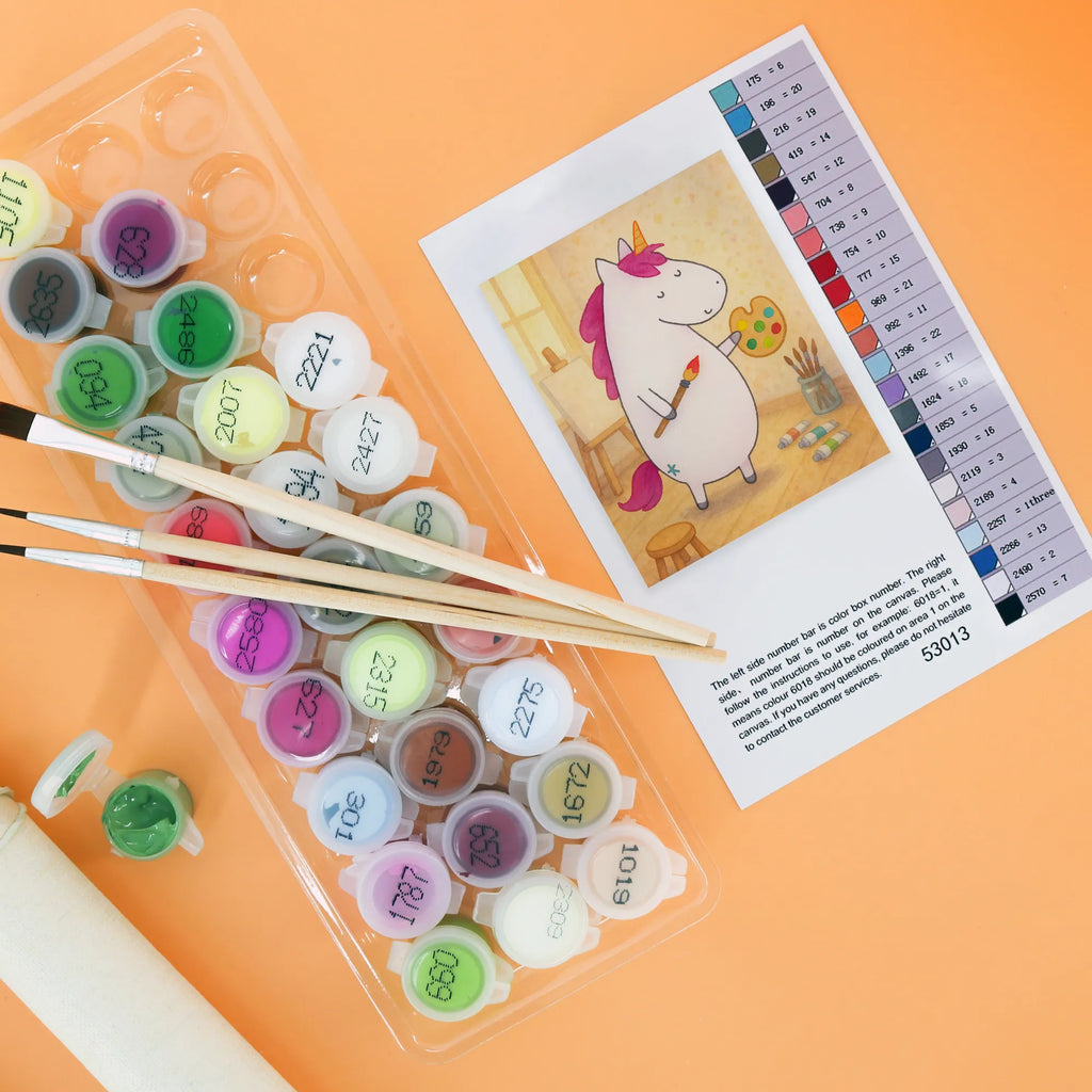 Paint by Numbers unicorn Artist Design Baseln, Malen nach Zahlen, Ausmalbild, Bastelidee, Malen, Kunstwerk, DIY, Künstler, Kreativität, Einhorn, Einhörner, Einhorn Deko, Unicorn, Geschenk, Pinsel, Zeichnen, Englisch, Stift, Artist, Welt, Maler, Farbe