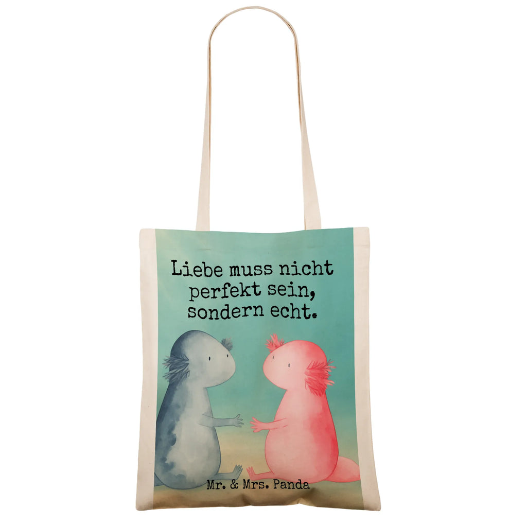 Tote bag axolotl Love Design Stofftasche, Schultertasche, Jutebeutel, Laptoptasche, Beutel, Einkaufstüte, Shopper, Badetasche, Tasche, Umhängetasche, Stoffbeutel, Strandtasche, Jutetasche, Einkaufstasche, Tragetasche, Beuteltasche, Axolotl, Molch, Lurche, Valentinstag, Ehemann, Freund, Jahrestag, Liebesbeweis, Liebe, Lurch, große Liebe, Axolot, Schwanzlurch, Verlobter