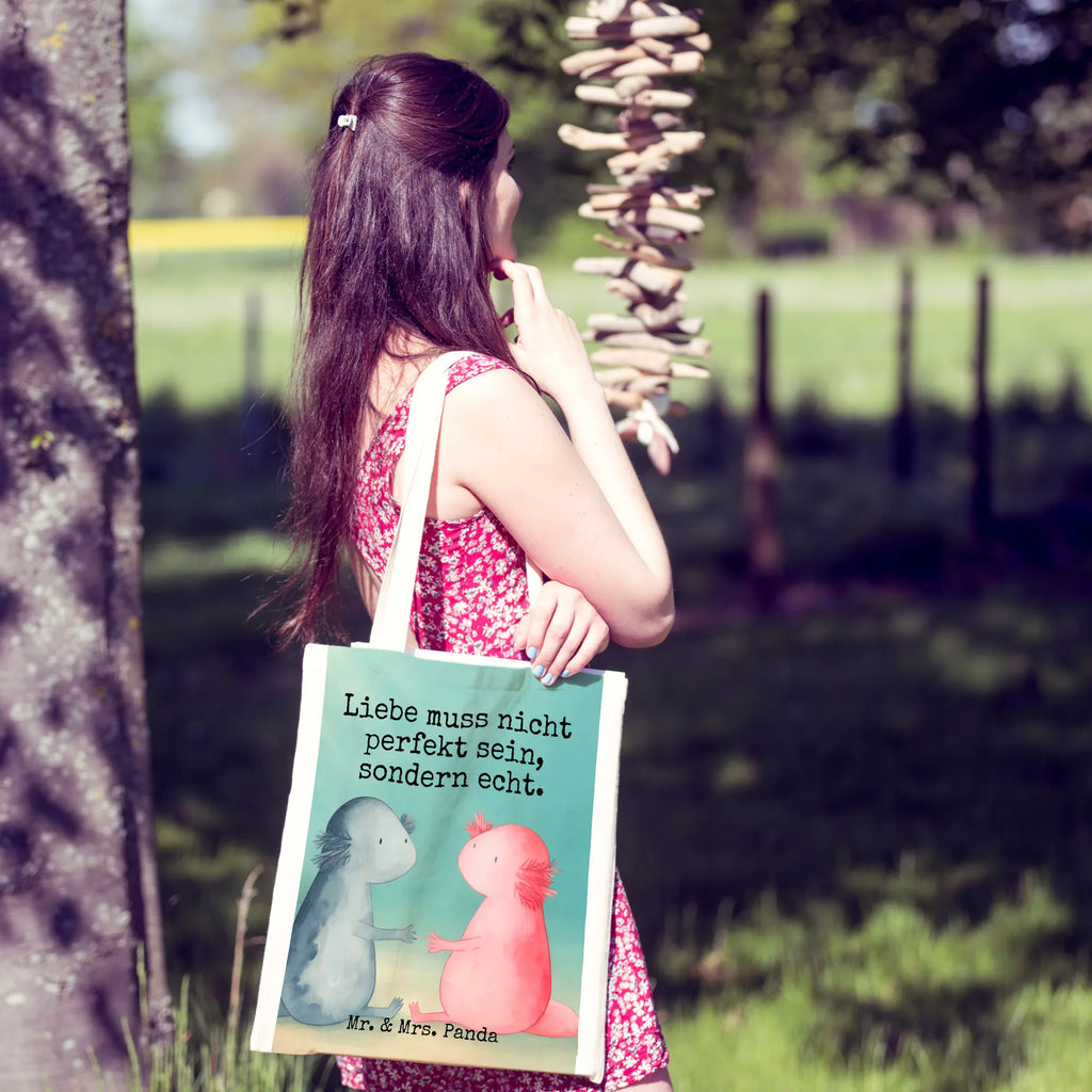 Tote bag axolotl Love Design Stofftasche, Schultertasche, Jutebeutel, Laptoptasche, Beutel, Einkaufstüte, Shopper, Badetasche, Tasche, Umhängetasche, Stoffbeutel, Strandtasche, Jutetasche, Einkaufstasche, Tragetasche, Beuteltasche, Axolotl, Molch, Lurche, Valentinstag, Ehemann, Freund, Jahrestag, Liebesbeweis, Liebe, Lurch, große Liebe, Axolot, Schwanzlurch, Verlobter