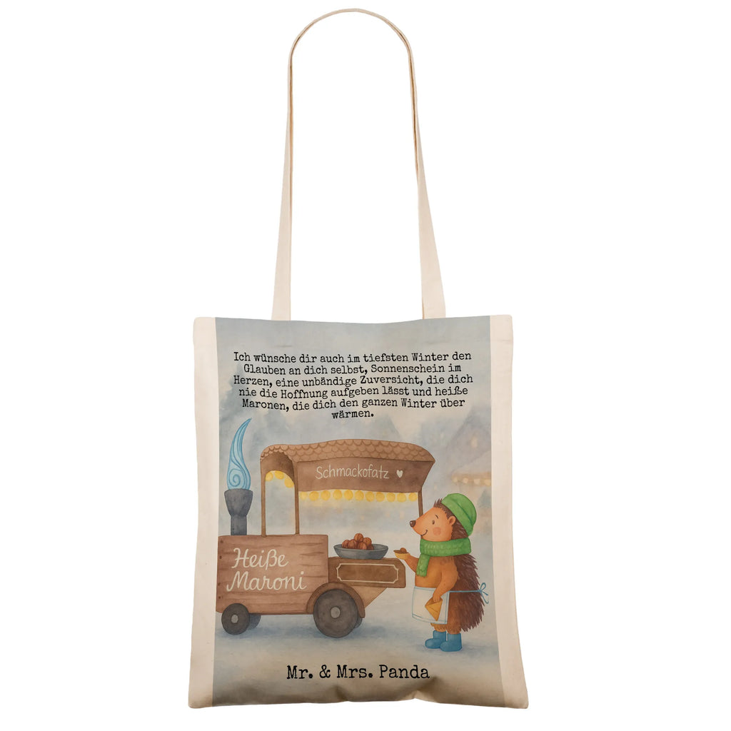 Tragetasche Igel Maronen Design Tasche, Schultertasche, Shopper, Umhängetasche, Laptoptasche, Jutetasche, Einkaufstasche, Stofftasche, Beuteltasche, Tragetasche, Jutebeutel, Einkaufstüte, Stoffbeutel, Badetasche, Beutel, Strandtasche, Winter, Weihnachten, Weihnachtsdeko, Nikolaus, Advent, Heiligabend, Wintermotiv, Duft, Weihnachtsmarkt, Maronen, Kastanien