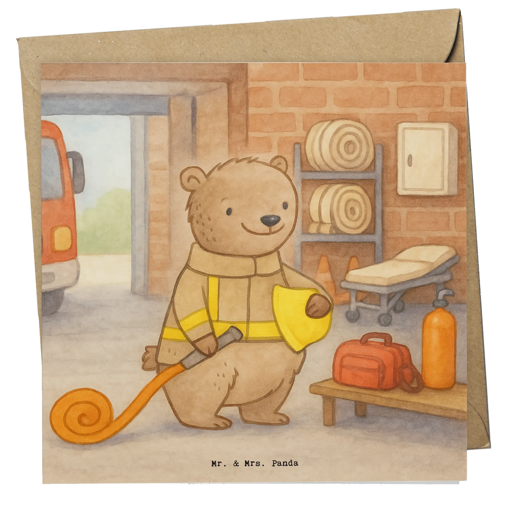 Deluxe Card bear Volunteer firefighter Design Hochwertige Klappkarte, Hochzeitskarte, Grußkarte, Glückwunschkarte, Geburtstagskarte, Hochwertige Grußkarte, Klappkarte, Einladungskarte, Karte, Geschenk, Sport, Sportart, Hobby, Schenken, Danke, Dankeschön, Auszeichnung, Gewinn, Sportler, Feuerwehrfest, Freiwillige Feuerwehr, Jugendfeuerwehr