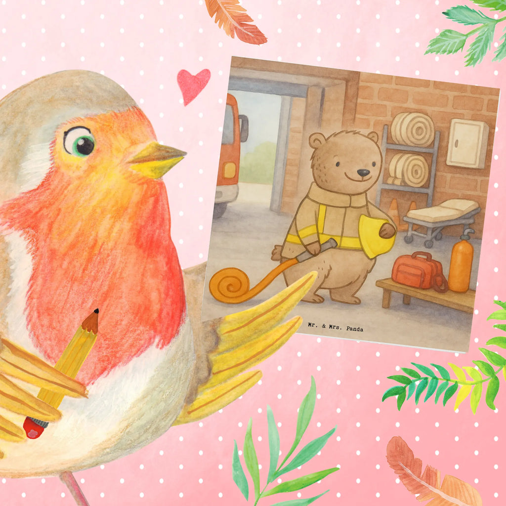 Deluxe Card bear Volunteer firefighter Design Hochwertige Klappkarte, Hochzeitskarte, Grußkarte, Glückwunschkarte, Geburtstagskarte, Hochwertige Grußkarte, Klappkarte, Einladungskarte, Karte, Geschenk, Sport, Sportart, Hobby, Schenken, Danke, Dankeschön, Auszeichnung, Gewinn, Sportler, Feuerwehrfest, Freiwillige Feuerwehr, Jugendfeuerwehr