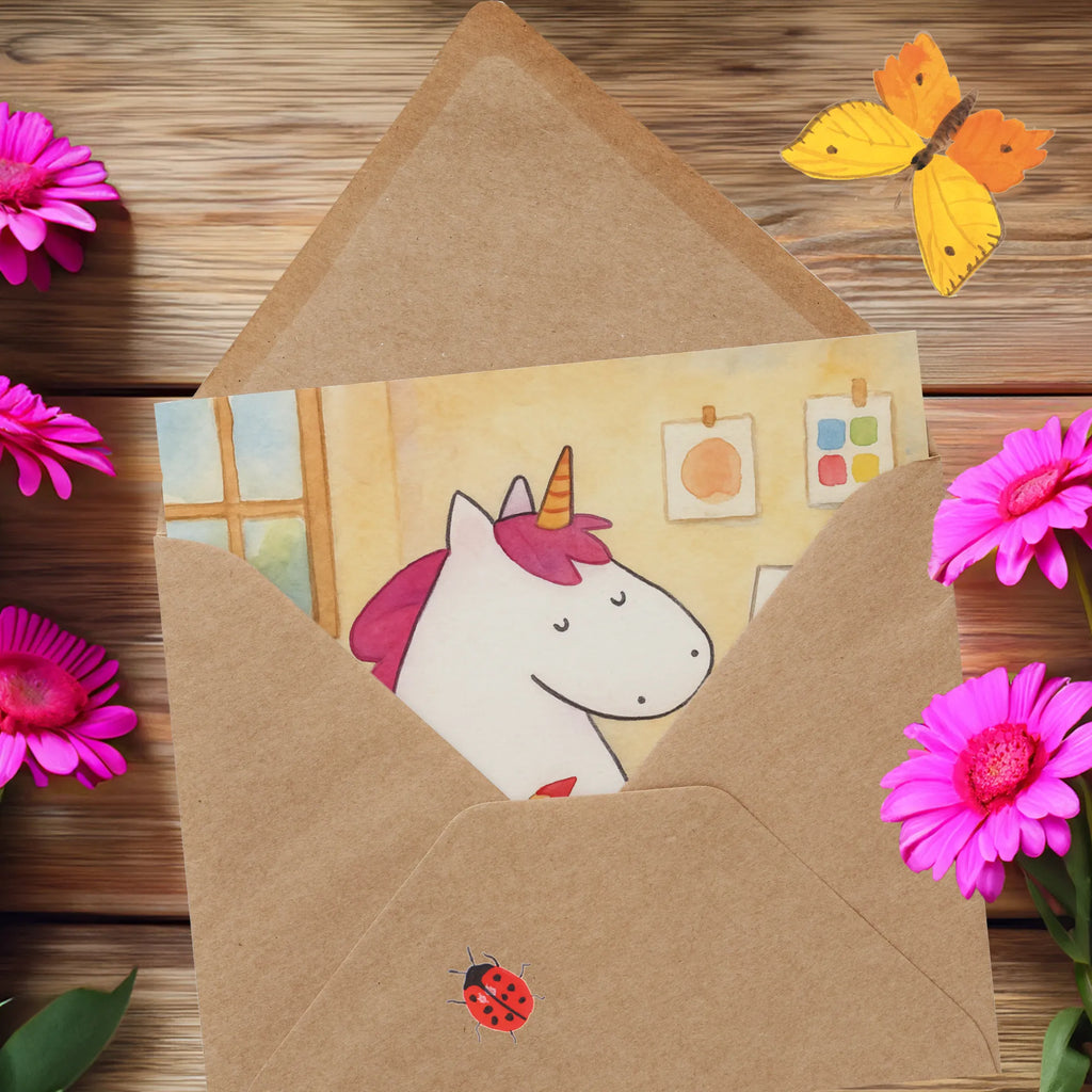 Deluxe Card unicorn Artist Design unicorn, unicorns, Painting, Unicorn, Artist, Pen, Artist present, Drawing, Gift, Brush, Painter gift, English, World, Artist gift