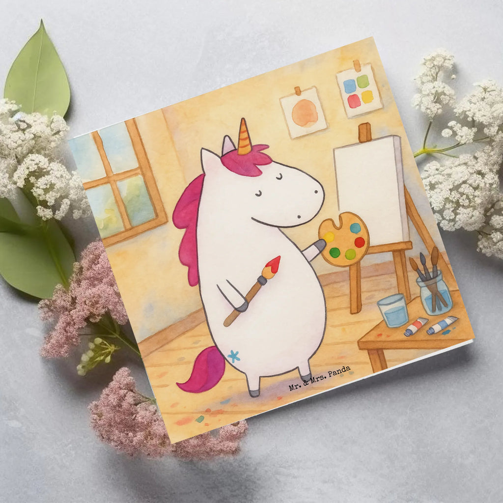 Deluxe Card unicorn Artist Design unicorn, unicorns, Painting, Unicorn, Artist, Pen, Artist present, Drawing, Gift, Brush, Painter gift, English, World, Artist gift