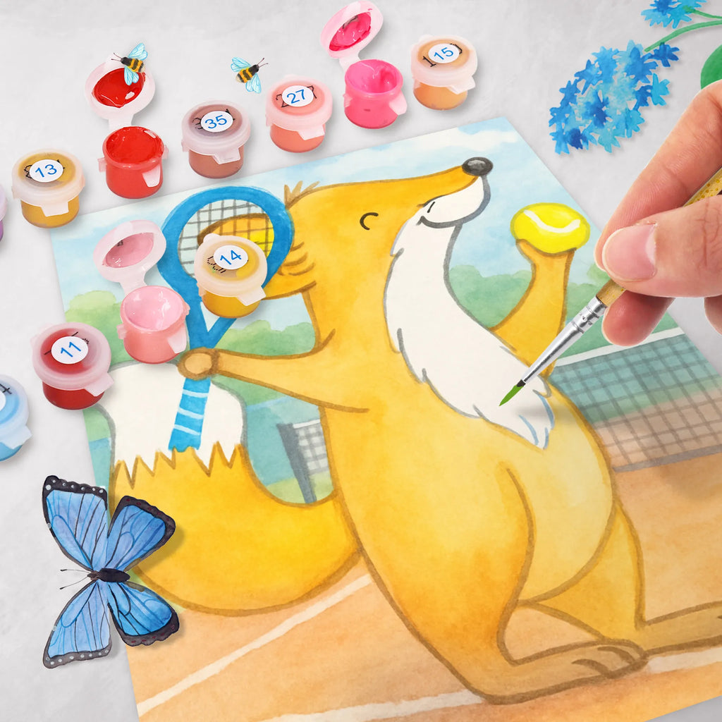 Malen nach Zahlen Fuchs Tennis spielen Design Bastelidee, Künstler, DIY, Kunstwerk, Ausmalbild, Kreativität, Malen, Malen nach Zahlen, Baseln, Geschenk, Sport, Sportart, Hobby, Schenken, Danke, Dankeschön, Auszeichnung, Gewinn, Sportler, Tennisclub, Tennis Turnier, Tennisverein, Tennis spielen, Ballsportart