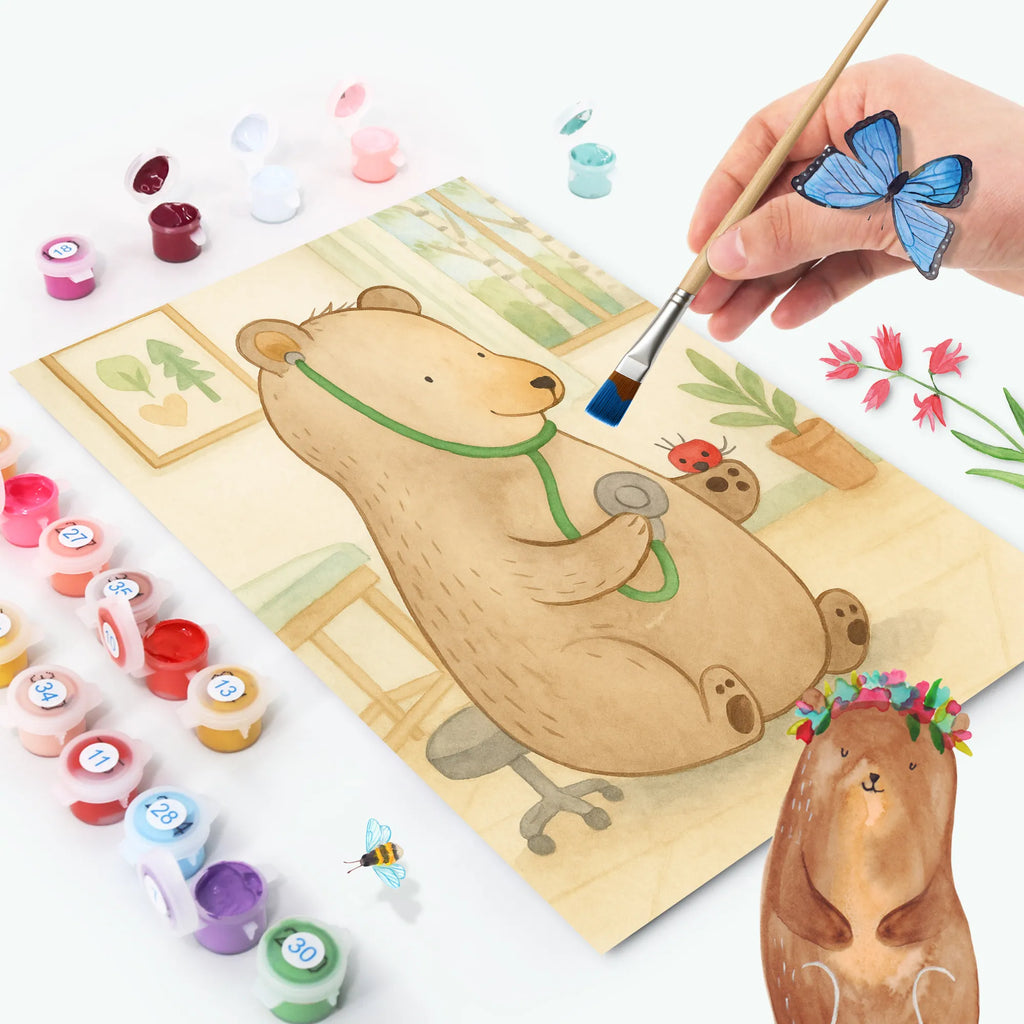 Paint by Numbers bear Physician Design Künstler, Kreativität, Malen, Baseln, Kunstwerk, Malen nach Zahlen, Bastelidee, Ausmalbild, DIY, Bär, Teddy, Teddybär, Arzt, Ärztin, Professorin, Doktor, Doktorin, Professor