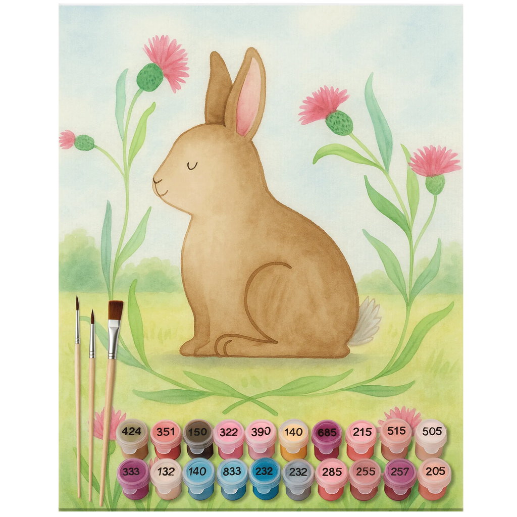 Paint by Numbers Hare Sit Design DIY, Ausmalbild, Baseln, Malen nach Zahlen, Künstler, Malen, Kunstwerk, Kreativität, Bastelidee, Ostern, Osterhase, Ostergeschenke, Osternest, Osterdeko, Geschenke zu Ostern, Ostern Geschenk, Ostergeschenke Kinder, Ostern Kinder, Grüße, Hase, Osterblume, Liebe, Frohe Ostern, Ostergrüße, Kaninchen