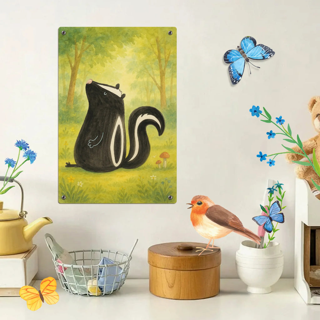 Malen nach Zahlen Metallschild Stinktier Sitzen Design Künstler, Malen nach Zahlen, Kunstwerk, DIY, Malen, Baseln, Kreativität, Ausmalbild, Bastelidee, Stinktier, Skunk, Stinki, Stinker, Wildtier, Besserwisser, Spruch, Recht, Raubtier, Büro
