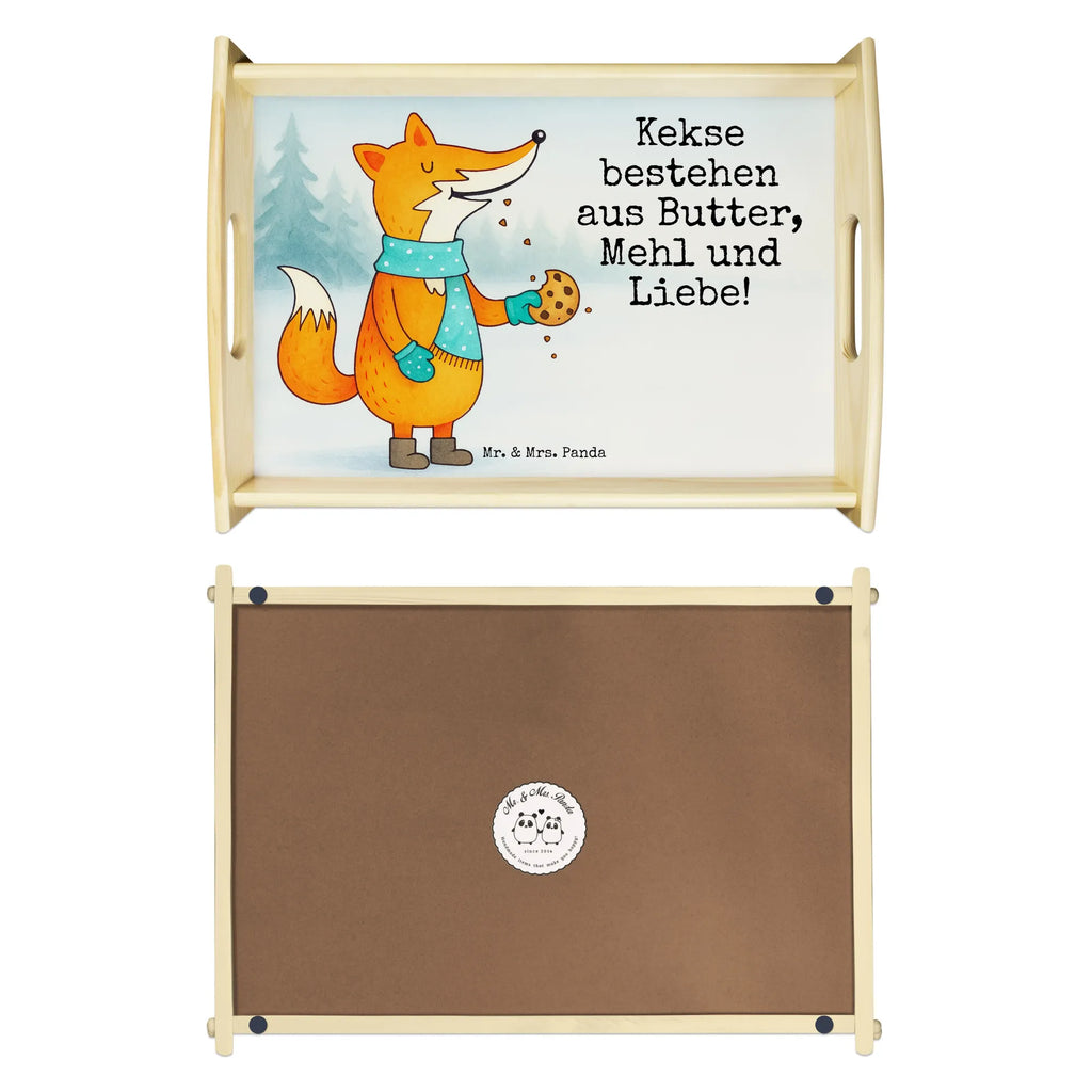 Küchentablett Fuchs Keks Design Frühstückstablett, Serviertablett, Küchentablett, Dekotablett, Holztablett, Tablett, Fuchs, Füchse, Winter, Plätzchen, Küche Deko, Weihnachtszeit, Liebe, Kekse, Backen Spruch