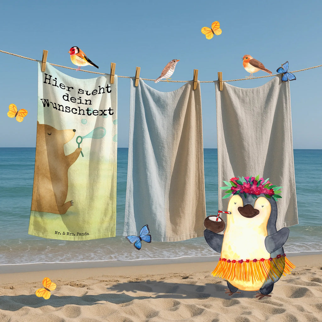 Personalisiertes Badehandtuch Bär Seifenblasen Design Strandtuch mit Namen, Personalisiertes Badetuch, Saunatuch mit Namen, Personalisiertes Handtuch, Duschtuch mit Namen, Kinder Handtuch mit Namen, Badetuch mit Namen, Bär, Teddy, Teddybär, Seifenblasen Bär Lustig Sein Glücklich Traurig Happy