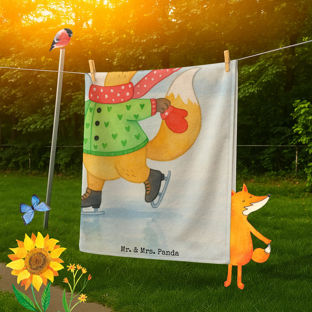 Personalisiertes Badehandtuch Fuchs  Schlittschuhe Design Saunatuch mit Namen, Kinder Handtuch mit Namen, Duschtuch mit Namen, Personalisiertes Badetuch, Personalisiertes Handtuch, Strandtuch mit Namen, Badetuch mit Namen, Winter, Weihnachten, Weihnachtsdeko, Nikolaus, Advent, Heiligabend, Wintermotiv, Weihnachtstage, Weihnachtsbaum, Tannenbaum, Weihnachtszeit, Weihnachtsmann