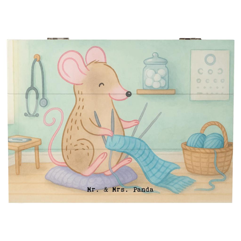 Wooden chest Mouse Knit Design Wooden box, XXL, memory box, box, casket, chest, storage box, treasure chest, decorative box, Gift, sport, hobby, giving, thank you, award, profit, athlete, Knitting, DIY