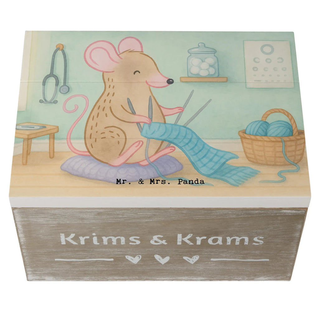 Wooden chest Mouse Knit Design Wooden box, XXL, memory box, box, casket, chest, storage box, treasure chest, decorative box, Gift, sport, hobby, giving, thank you, award, profit, athlete, Knitting, DIY