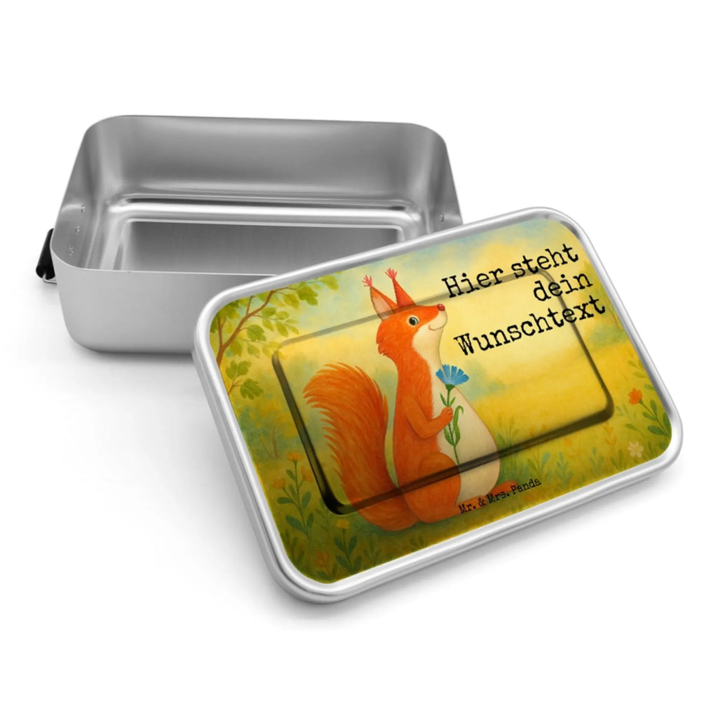 Spersonalizowany metalowy pojemnik na lunch wiewiórka kwiat Design Brotdose, Brotbox, Brotdose mit Namen, Geschenk mit Namen, Brotbox mit Namen, Schule, Kindergarten, Uni, Tiermotive, Gute Laune, lustige Sprüche, Tiere, Eichhörnchen, Eichhorn, Spruch positiv, Lachen, Spaß, Motivation Sprüche, Motivation Bilder, glücklich Spruch, Spruch Deko