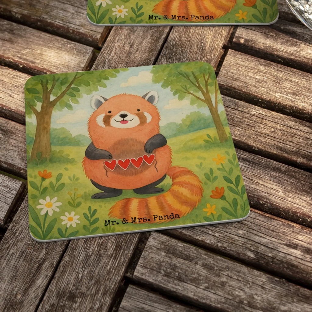 Bierdeckel Roter Panda Design Gastgeschenk Hochzeit, Bierdeckel, Tischdeko, Tiermotive, Gute Laune, lustige Sprüche, Tiere, Panda, Herz, Rot, Liebling, Liebe, Lieblingsmensch