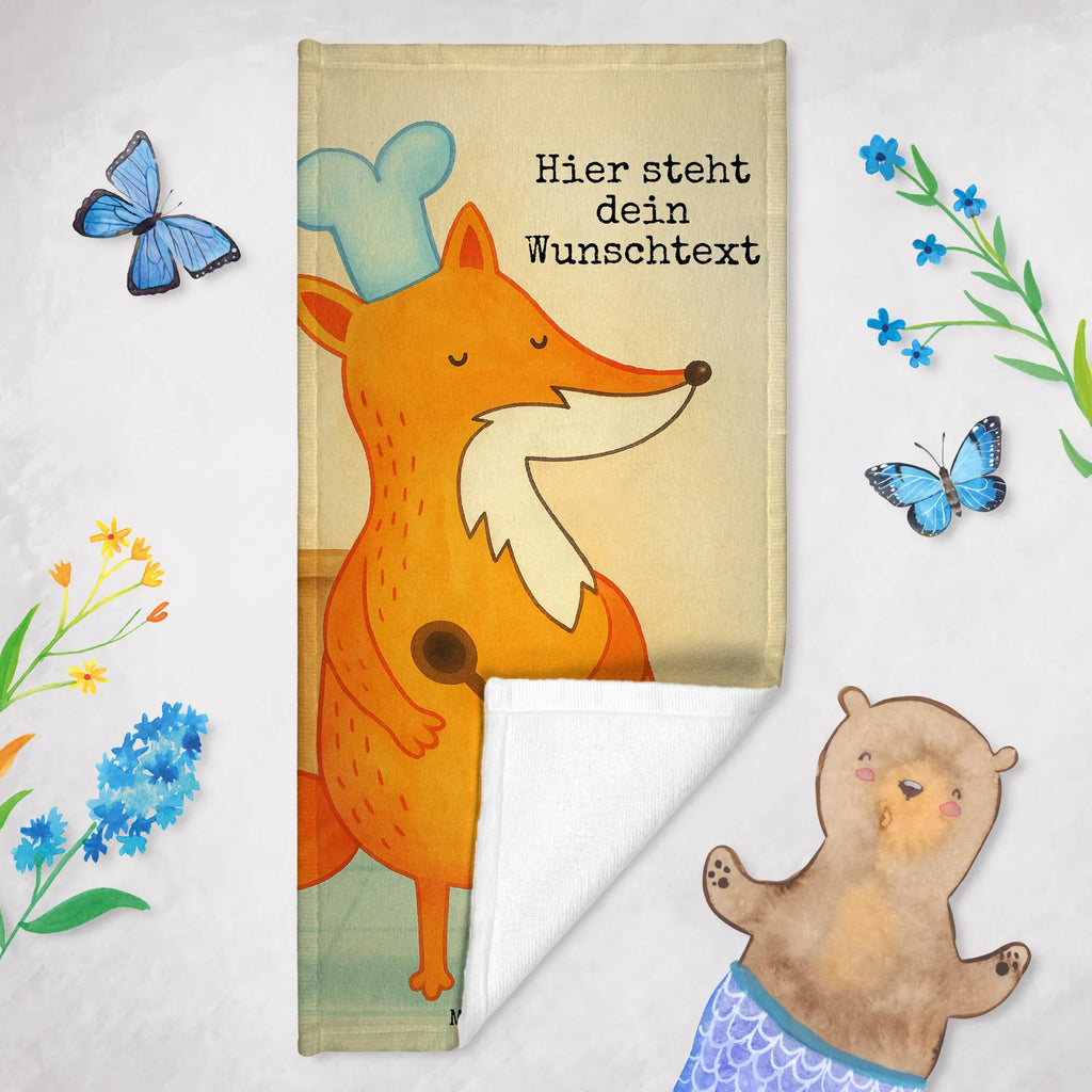 Personalisiertes Badehandtuch Fuchs Koch Design Kinder Handtuch mit Namen, Badetuch mit Namen, Strandtuch mit Namen, Duschtuch mit Namen, Saunatuch mit Namen, Personalisiertes Handtuch, Personalisiertes Badetuch, Fuchs, Köche, Küche Spruch, Party Spruch, Koch Geschenk, Küche Deko, Füchse, Bäcker, Spruch lustig, witzig