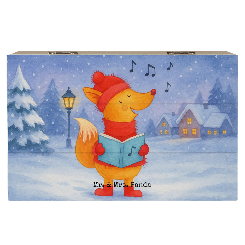 Holzkiste Fuchs Sänger Design Schatzkiste, Truhe, Kiste, Geschenkdose, Schatulle, Erinnerungsbox, Holzkiste, XXL, Dekokiste, Erinnerungskiste, Geschenkbox, Aufbewahrungsbox, Winter, Weihnachten, Weihnachtsdeko, Nikolaus, Advent, Heiligabend, Wintermotiv, Füchse, Fuchs, Weihnachtslieder, Sänger, Singen, Geschenk Sänger