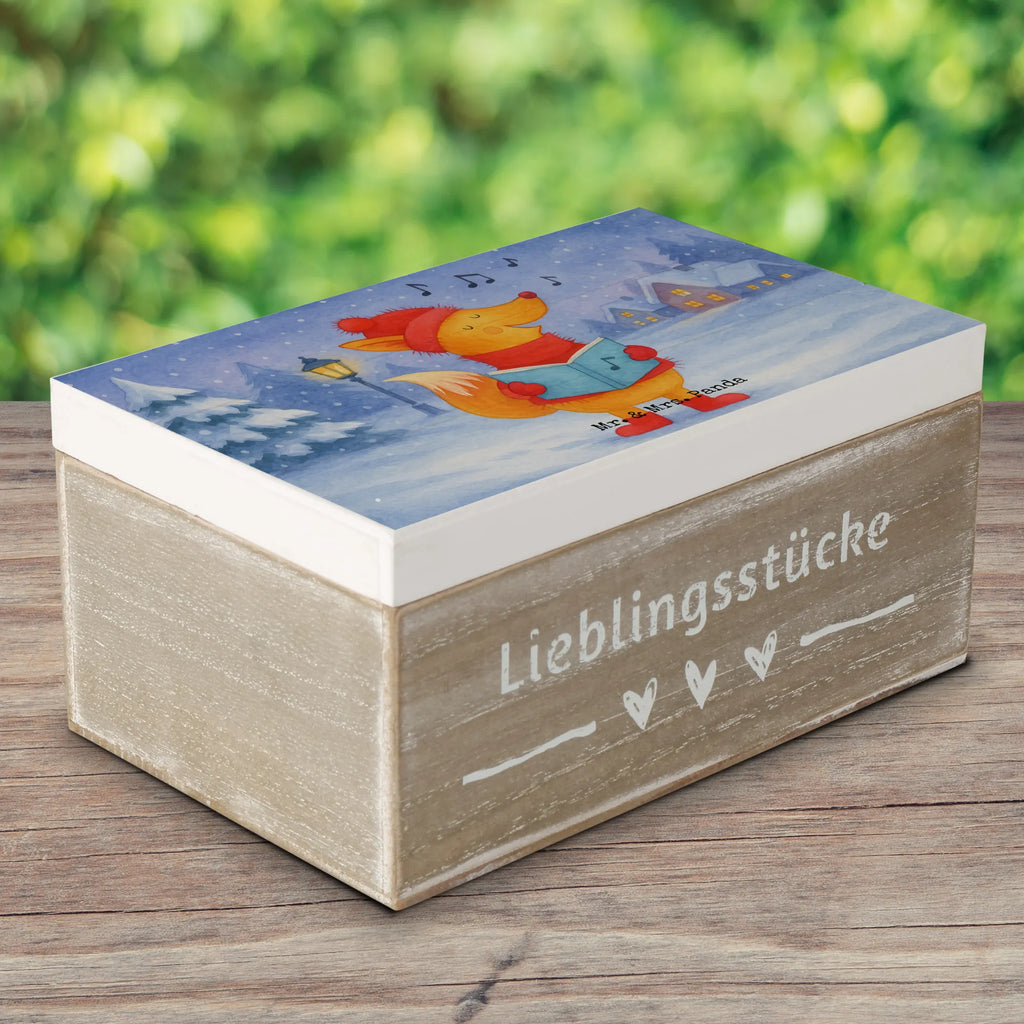 Holzkiste Fuchs Sänger Design Schatzkiste, Truhe, Kiste, Geschenkdose, Schatulle, Erinnerungsbox, Holzkiste, XXL, Dekokiste, Erinnerungskiste, Geschenkbox, Aufbewahrungsbox, Winter, Weihnachten, Weihnachtsdeko, Nikolaus, Advent, Heiligabend, Wintermotiv, Füchse, Fuchs, Weihnachtslieder, Sänger, Singen, Geschenk Sänger