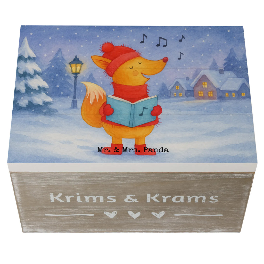 Holzkiste Fuchs Sänger Design Schatzkiste, Truhe, Kiste, Geschenkdose, Schatulle, Erinnerungsbox, Holzkiste, XXL, Dekokiste, Erinnerungskiste, Geschenkbox, Aufbewahrungsbox, Winter, Weihnachten, Weihnachtsdeko, Nikolaus, Advent, Heiligabend, Wintermotiv, Füchse, Fuchs, Weihnachtslieder, Sänger, Singen, Geschenk Sänger