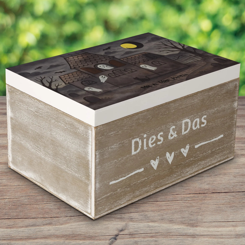 Holzkiste Geister Villa Design Holzkiste, Geschenkbox, XXL, Schatzkiste, Geschenkdose, Erinnerungsbox, Dekokiste, Aufbewahrungsbox, Erinnerungskiste, Truhe, Kiste, Schatulle, Halloween, Deko, Martinssingen, Dekoration, Geschenke, Schenken