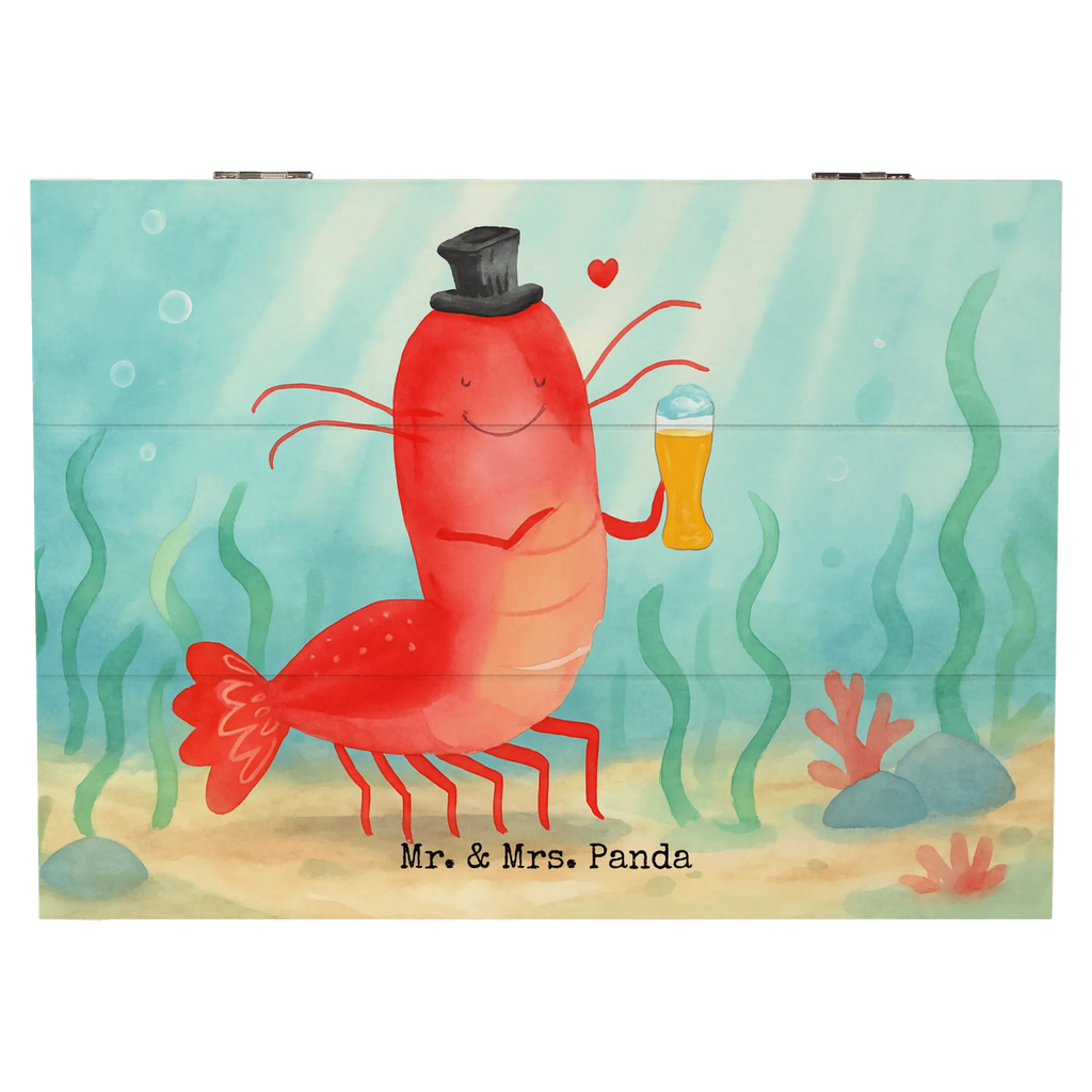 Holzkiste Hummer Weizen Design Dekokiste, Kiste, Geschenkbox, XXL, Truhe, Schatzkiste, Holzkiste, Schatulle, Erinnerungskiste, Geschenkdose, Erinnerungsbox, Aufbewahrungsbox, Meerestiere, Meer, Urlaub, Männerhaushalt, Junggeselle, Bierliebhaber, Bier, Garnelen, Garnele, Kochen, Wirtschaft, Kneipe, Junggesellin, Gasthaus