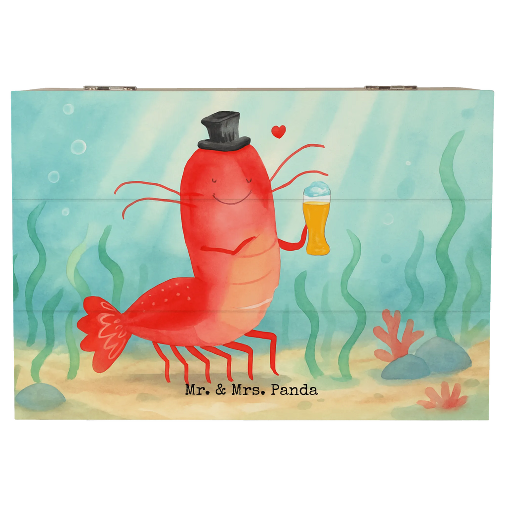 Holzkiste Hummer Weizen Design Dekokiste, Kiste, Geschenkbox, XXL, Truhe, Schatzkiste, Holzkiste, Schatulle, Erinnerungskiste, Geschenkdose, Erinnerungsbox, Aufbewahrungsbox, Meerestiere, Meer, Urlaub, Männerhaushalt, Junggeselle, Bierliebhaber, Bier, Garnelen, Garnele, Kochen, Wirtschaft, Kneipe, Junggesellin, Gasthaus