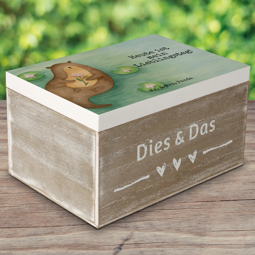Skrzynia drewniana wydra lilia wodna Design Holzkiste, Kiste, Schatzkiste, Truhe, Schatulle, XXL, Erinnerungsbox, Erinnerungskiste, Dekokiste, Aufbewahrungsbox, Geschenkbox, Geschenkdose, Otter, Fischotter, Seeotter, Otter Seeotter See Otter