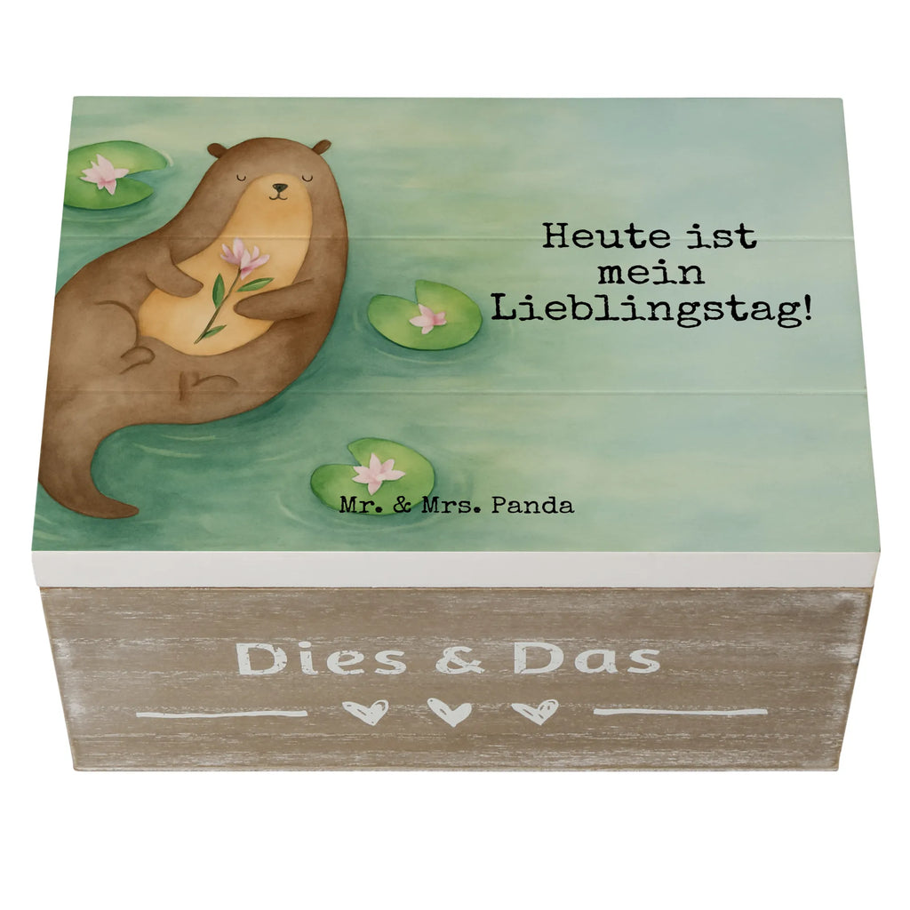 Skrzynia drewniana wydra lilia wodna Design Holzkiste, Kiste, Schatzkiste, Truhe, Schatulle, XXL, Erinnerungsbox, Erinnerungskiste, Dekokiste, Aufbewahrungsbox, Geschenkbox, Geschenkdose, Otter, Fischotter, Seeotter, Otter Seeotter See Otter