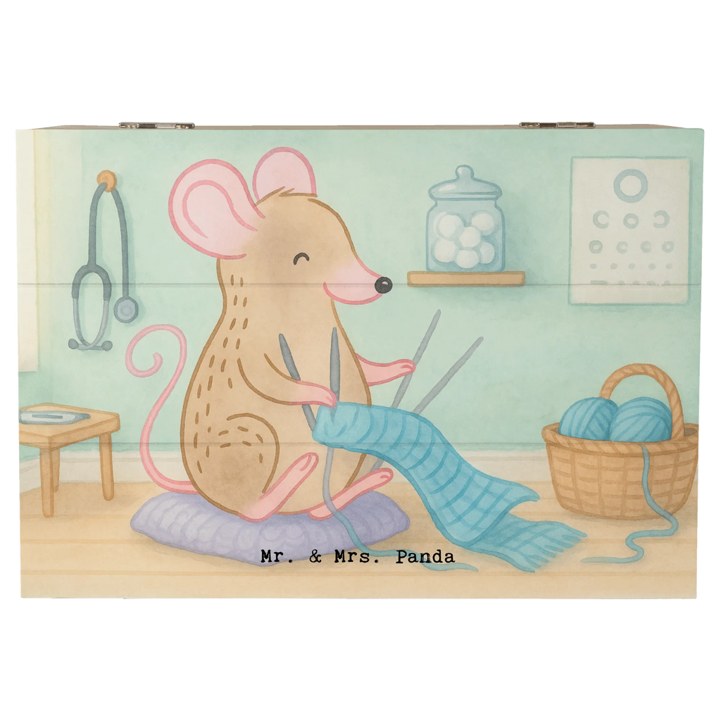 Wooden chest Mouse Knit Design Wooden box, XXL, memory box, box, casket, chest, storage box, treasure chest, decorative box, Gift, sport, hobby, giving, thank you, award, profit, athlete, Knitting, DIY