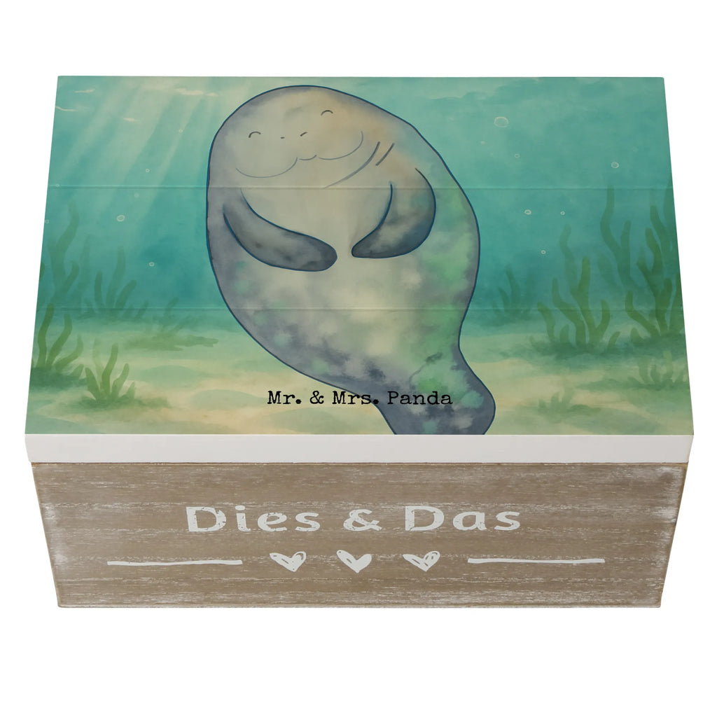 Holzkiste Seekuh Happy Design Kiste, Dekokiste, Aufbewahrungsbox, Schatulle, Erinnerungsbox, Geschenkdose, XXL, Erinnerungskiste, Schatzkiste, Truhe, Geschenkbox, Holzkiste, Meerestiere, Meer, Urlaub, Achtsamkeit, Zufrieden, Neuanfang, Freundin, Respekt, Neustart, Seekühe, Selbstliebe, Liebeskummer, Seekuh
