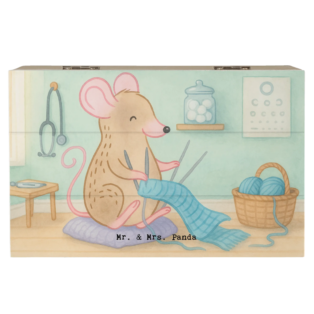 Wooden chest Mouse Knit Design Wooden box, XXL, memory box, box, casket, chest, storage box, treasure chest, decorative box, Gift, sport, hobby, giving, thank you, award, profit, athlete, Knitting, DIY