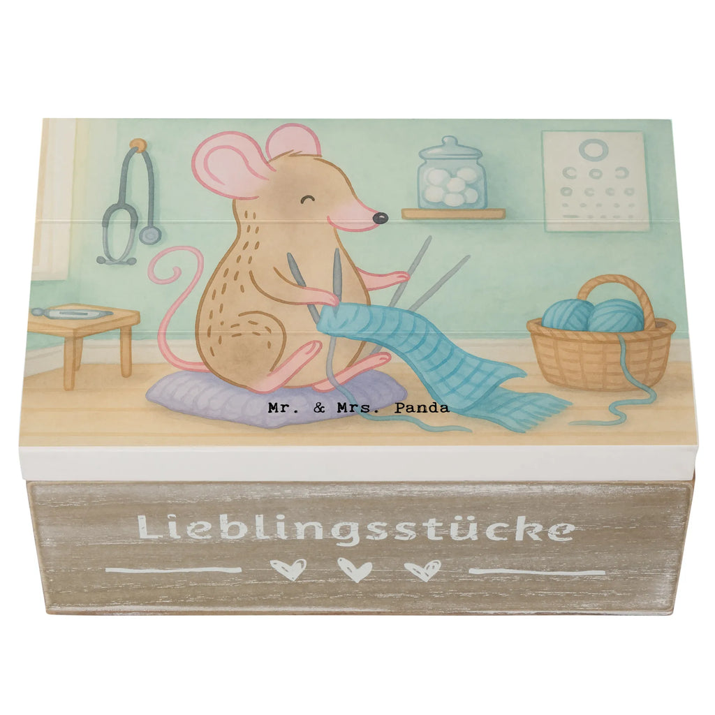 Wooden chest Mouse Knit Design Wooden box, XXL, memory box, box, casket, chest, storage box, treasure chest, decorative box, Gift, sport, hobby, giving, thank you, award, profit, athlete, Knitting, DIY