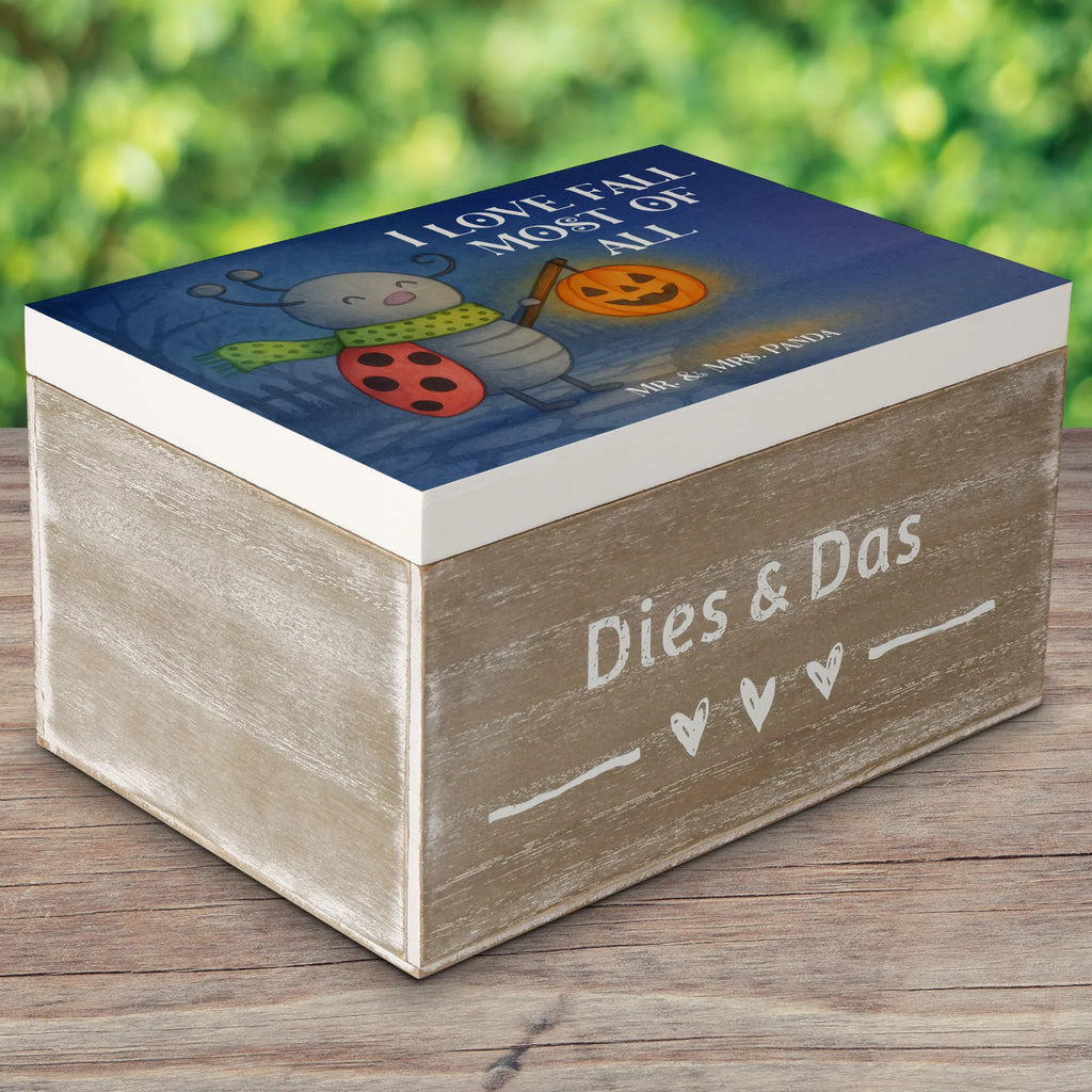 Holzkiste Smörle Laterne Design Schatulle, Erinnerungskiste, Schatzkiste, Truhe, XXL, Holzkiste, Erinnerungsbox, Kiste, Geschenkbox, Dekokiste, Geschenkdose, Aufbewahrungsbox, Halloween, Deko, Martinssingen, Dekoration, Geschenke, Schenken, Laterne, Herbst, Marienkäfer