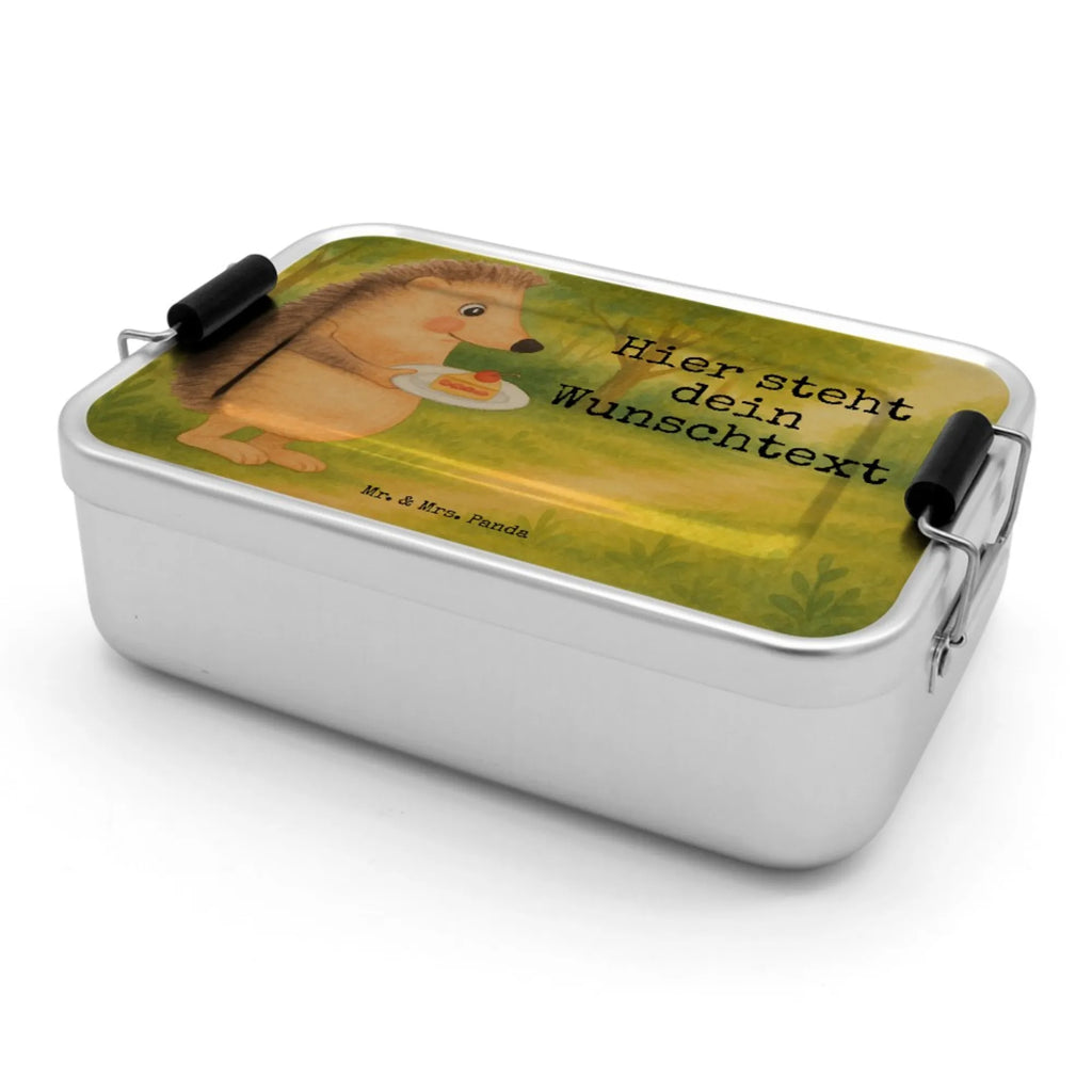 Personalisierte Metall Brotdose Igel Kuchenstück Design Brotbox, Brotdose mit Namen, Kindergarten, Uni, Schule, Geschenk mit Namen, Brotdose, Brotbox mit Namen, Tiermotive, Gute Laune, lustige Sprüche, Tiere, Essen Spruch, Kuchen, Geburtstagskuchen, Torte, Einladung Party, Backen Geschenk, Igel, Kuchen backen
