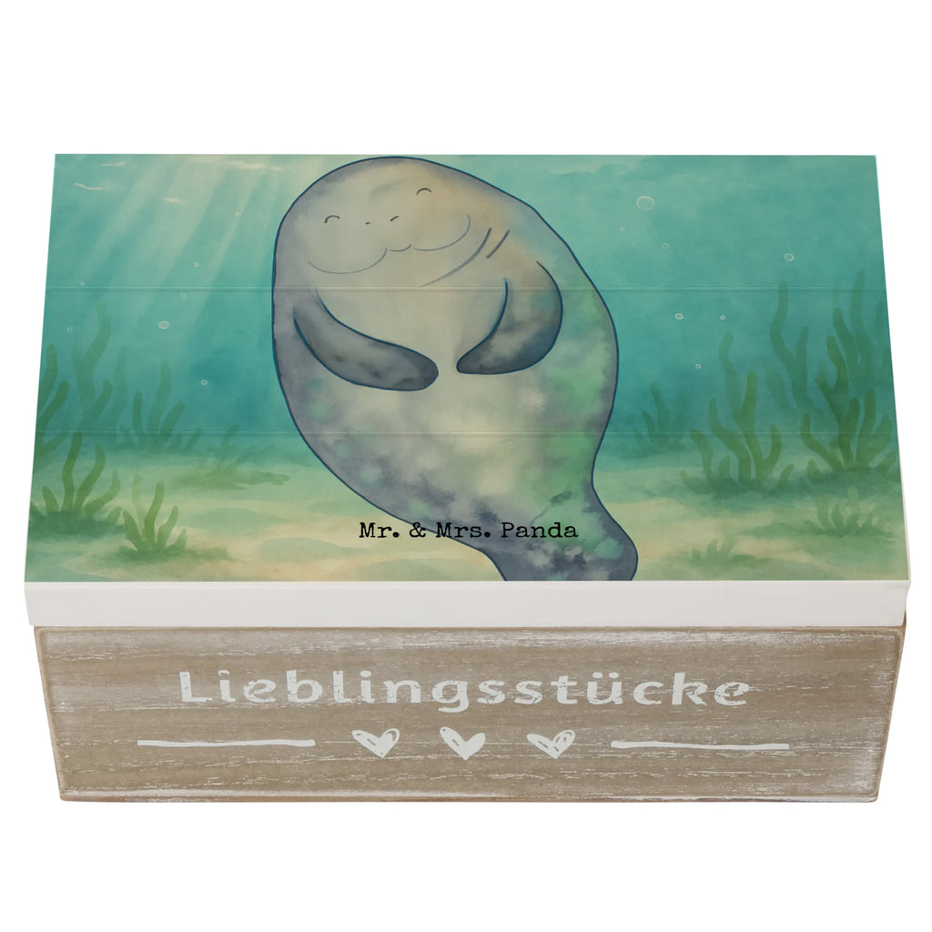 Holzkiste Seekuh Happy Design Kiste, Dekokiste, Aufbewahrungsbox, Schatulle, Erinnerungsbox, Geschenkdose, XXL, Erinnerungskiste, Schatzkiste, Truhe, Geschenkbox, Holzkiste, Meerestiere, Meer, Urlaub, Achtsamkeit, Zufrieden, Neuanfang, Freundin, Respekt, Neustart, Seekühe, Selbstliebe, Liebeskummer, Seekuh