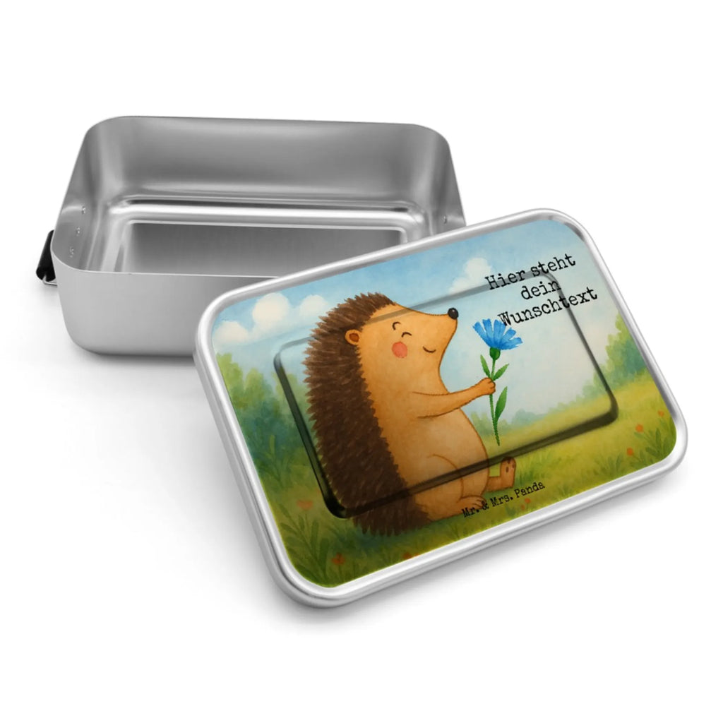 Personalized Metal Lunch Box Hedgehog Flower Design Geschenk mit Namen, Schule, Kindergarten, Uni, Brotbox mit Namen, Brotbox, Brotdose mit Namen, Brotdose, Tiermotive, Gute Laune, lustige Sprüche, Tiere, Genesungswünsche, Krankenhaus, Besuch, Krankheit, krank, Gute Besserung, Igel