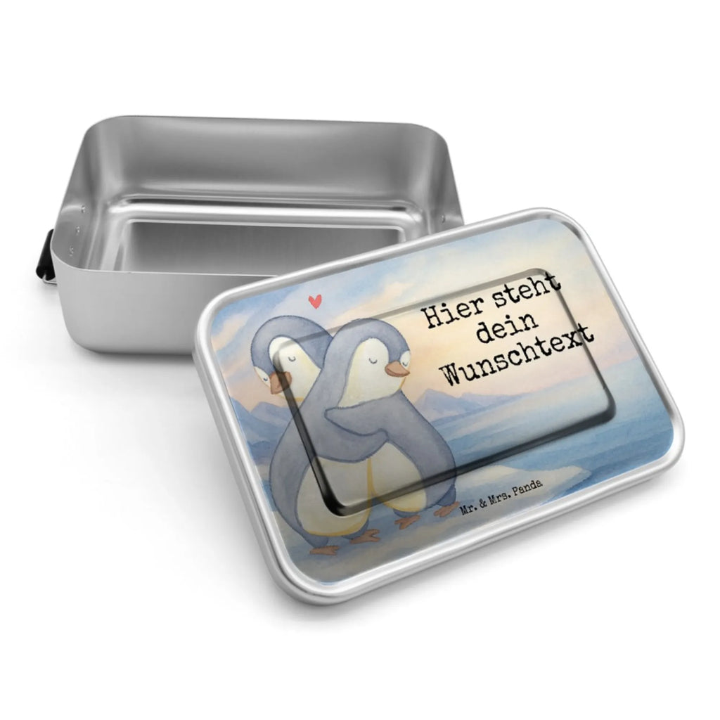 Spersonalizowany metalowy pojemnik na lunch Pingwiny przytulanie Design Schule, Brotbox mit Namen, Brotdose mit Namen, Uni, Kindergarten, Geschenk mit Namen, Brotdose, Brotbox, Liebe, Partner, Freund, Freundin, Ehemann, Ehefrau, Heiraten, Verlobung, Heiratsantrag, Liebesgeschenk, Jahrestag, Hocheitstag, Hochzeitstag, für Ehemann, Geschenk für Partner, Liebesbeweis, Geschenk für Freundin, für Männer, Mitbringsel, Valentinstag, Geschenk für Frauen