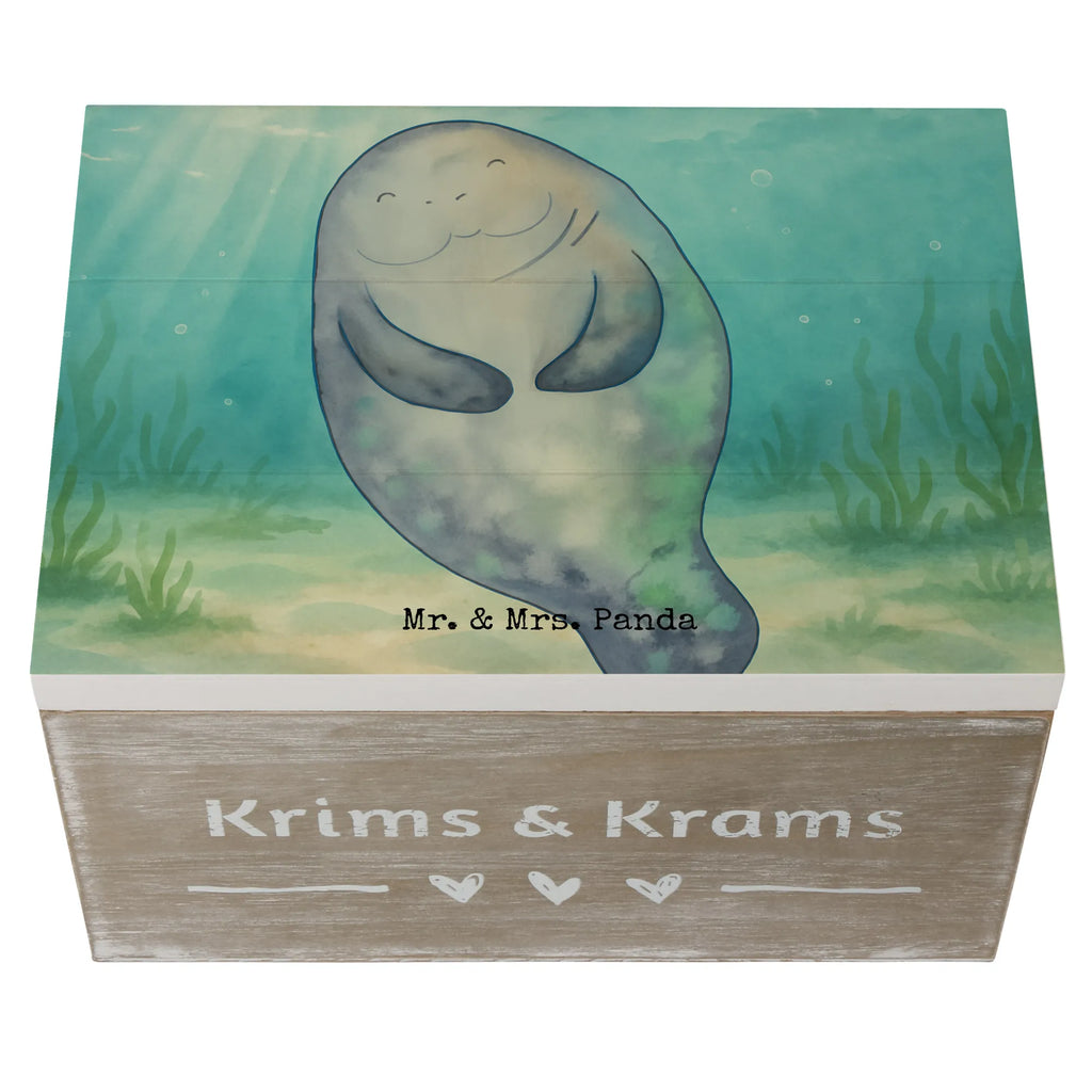 Holzkiste Seekuh Happy Design Kiste, Dekokiste, Aufbewahrungsbox, Schatulle, Erinnerungsbox, Geschenkdose, XXL, Erinnerungskiste, Schatzkiste, Truhe, Geschenkbox, Holzkiste, Meerestiere, Meer, Urlaub, Achtsamkeit, Zufrieden, Neuanfang, Freundin, Respekt, Neustart, Seekühe, Selbstliebe, Liebeskummer, Seekuh